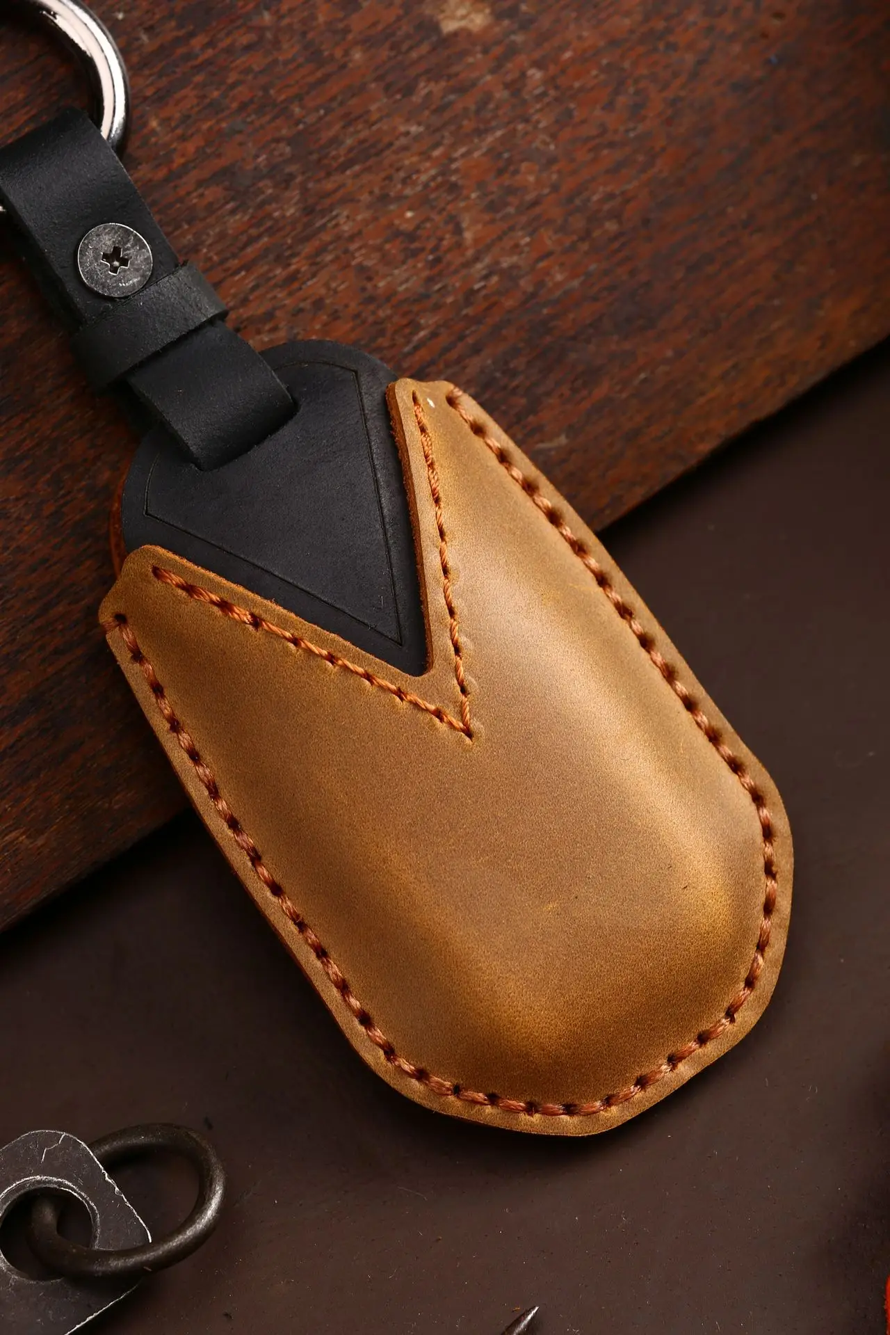 Custodia portachiavi in pelle fatta a mano per Infiniti QX50 QX60 Q70L 2020 rimuovi chiave proteggi guscio 18 12.JPG