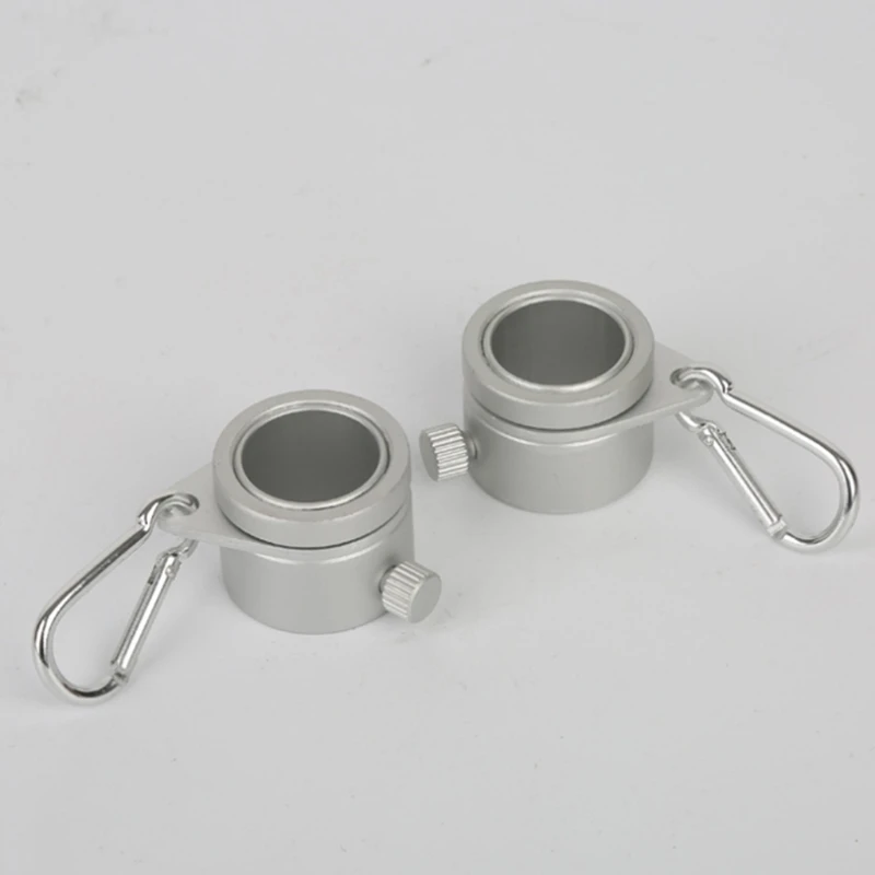 Aluminum Alloy Flagpole Rings with Fixed Carabiner Hook 360 Degree Rotating Anti Wrap Flag Mounting Spinning Kit 2Pcs