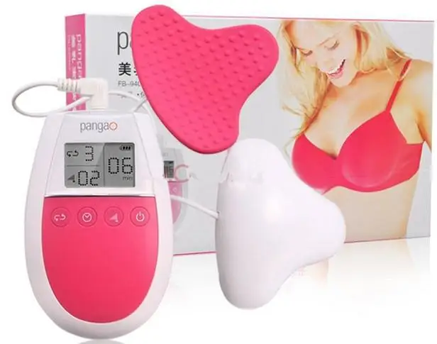 Beauty Ladies' Digital Electric TENS Vibro Breast enlargement patch machine Enhancer Shock Vibration Therapy Massager Pad Device | Красота