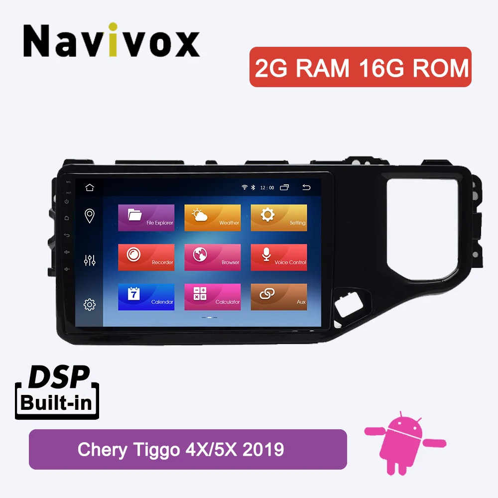 Navivox 10 дюймовый Android 8 1 для Chery Tiggo 4X/5X 2019 ROM 16GB Автомобильный GPS плеер радио
