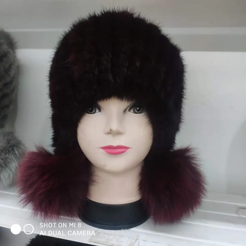 

Real mink fashion lady winter warm hat