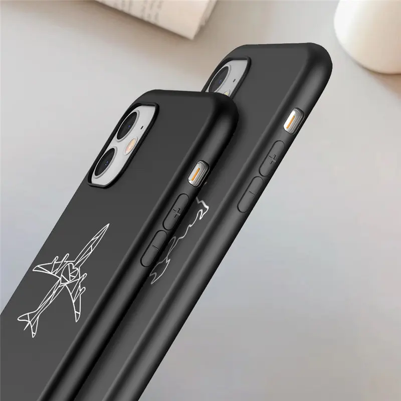World Map Travel Plane Soft Phone Case For iPhone 11 12 Mini Pro X XR XS Max 7 8 6 6s Plus 5s SE 2020 Love Heart TPU Back Cover