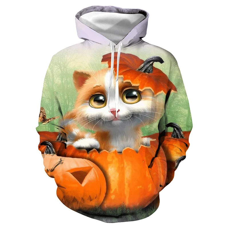

Autumn and Winter Cute Cat 3D printing Men and Women Street Shooting Tide Hooded Sweatshirts Trend Hip-hop Quality Jacket Coat