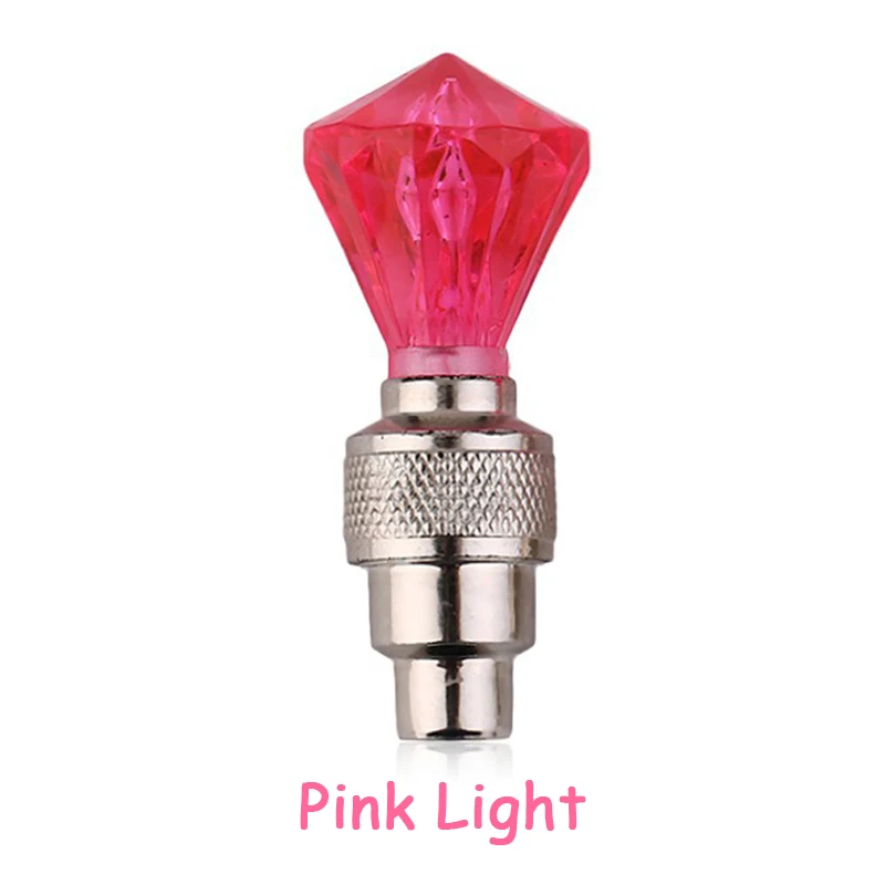 C - Pink Light Светильник для велосипедного клапана со спицами на колесиках светодиодный светильник с батареями для шин колпачки для велосипедного фонаря аксессуары для горного велосипеда - Цвет: C - Pink Light
