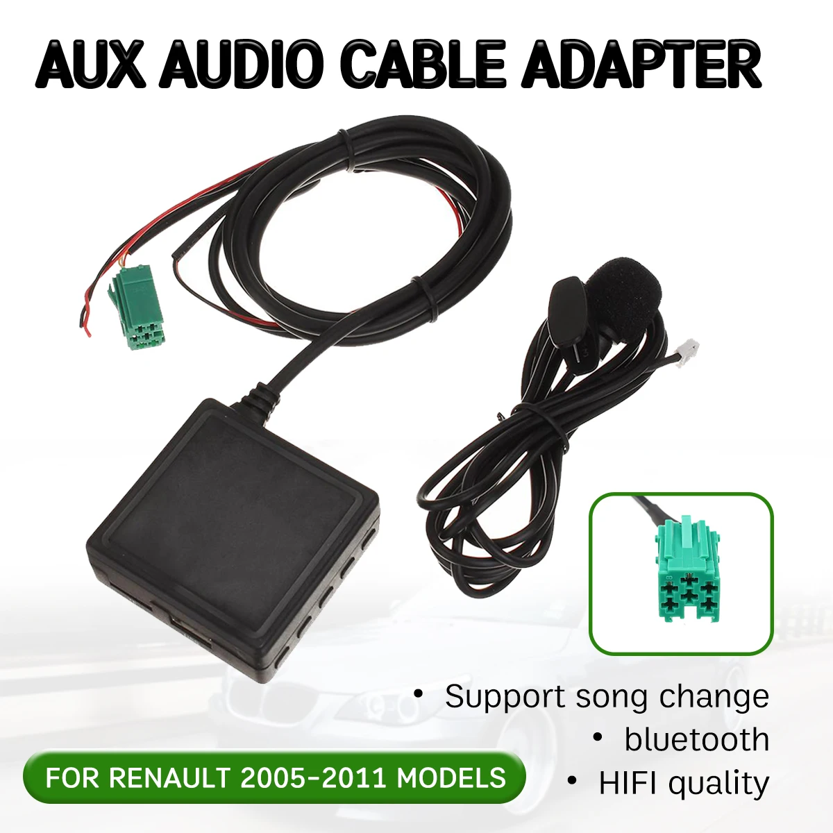 Кабель-ресивер bluetooth Aux с USB адаптер громкой связи для микрофона Renault Clio Kangoo Megane