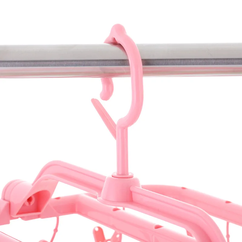Plastic Square Foldable 26 Clip Clothes Rack Outdoor Sun Socks Clip Hook Type Balcony Windproof Clothespin Underwear Socks