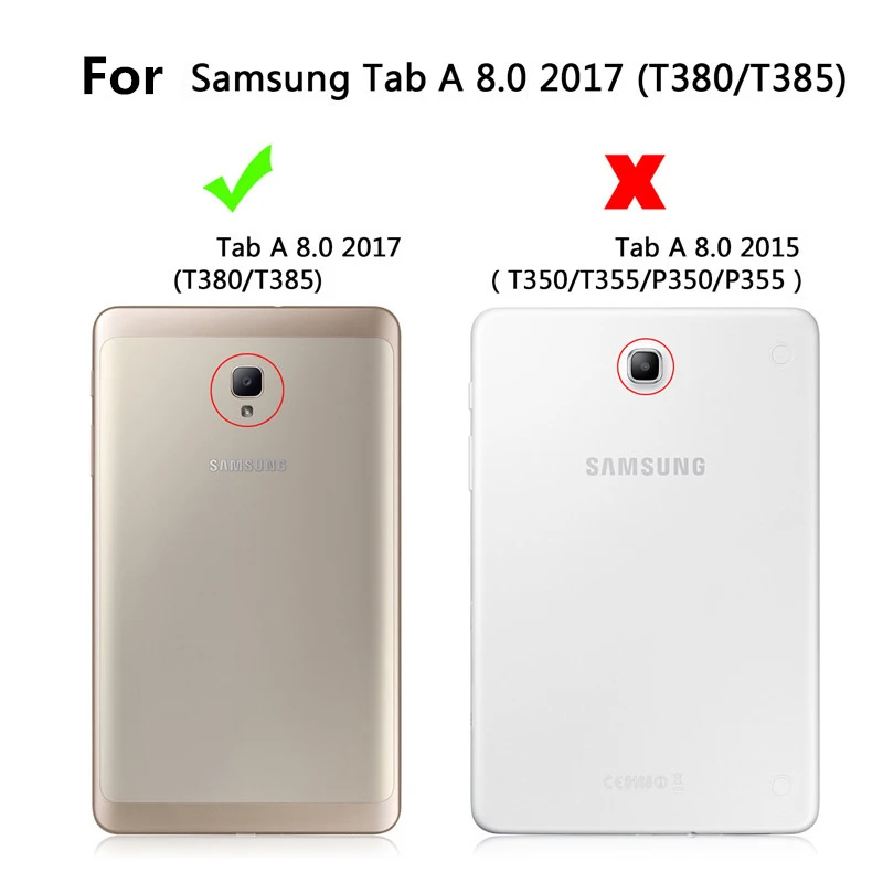 Умный кожаный чехол для планшета Samsung Galaxy Tab A 2 8 0 2017 T380 T385|Чехлы планшетов и
