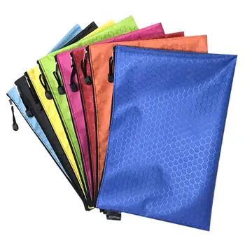 

1Pc File Bags Zipper Canvas Durable Document Bag Supplies Adults School Kids Office