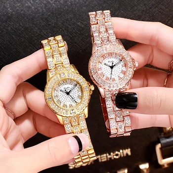 

Quartz Watch Brand Diamond Watch Stainless Steel Timepiece Gold Silver Rose Gold Clock Color Designer Watch relogio feminino