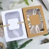 12pcs Kraft Paper Candy Box Favor Gift Box PVC Clear Window Cookies Treats Boxes Christmas New Year Wedding Party Decoration ► Photo 2/6