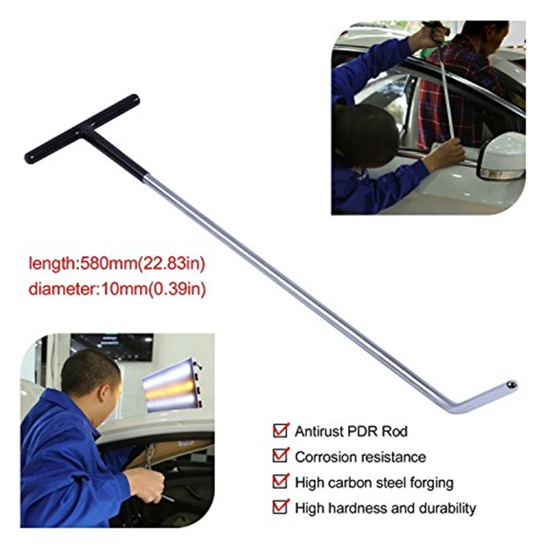 2pcs/set PDR Rods Crowbar Paintless Dent Repair Tools Mini Rods Hooks PDR Tools Kit For Car Dent Removal Tool Kit 2pcs/set PDR Rods Crowbar Paintless Dent Repair Tools Mini Rods Hooks PDR Tools Kit For Car Dent Removal Tool Kit