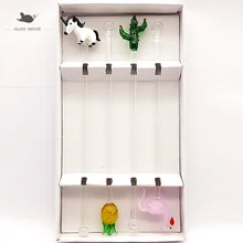 На заказ Ins стиль ручной работы стекло ананас Фламинго кактус Единорог голова Коктейльная мешалка закручивающаяся палочка кофе мешалка напиток миксер