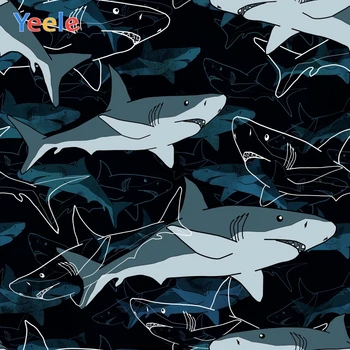 

Yeele Shark Play Games Cartoon Wallpaper Home Decor Photography Backdrops Personalized Photographic Backgrounds For Photo Studio