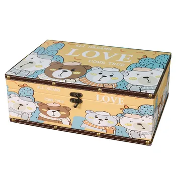 

Storage Box with Lock Storage Box Creative Student Desktop Desk Certificate Sorting Storage Box Password Wooden Box
