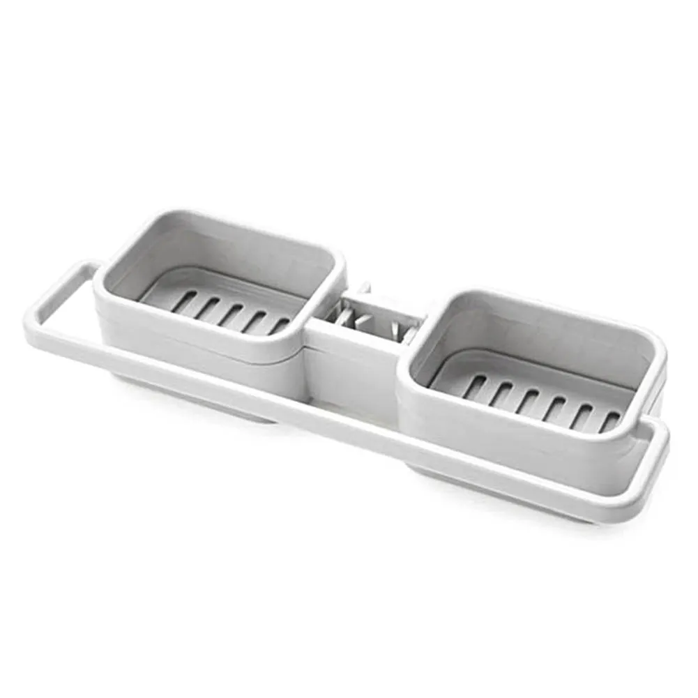 Storage Organizer for Kitchen Sink Faucet Sponge Soap Cloth Drain Rack Holder Shelf No Drills Required HUG-Deals