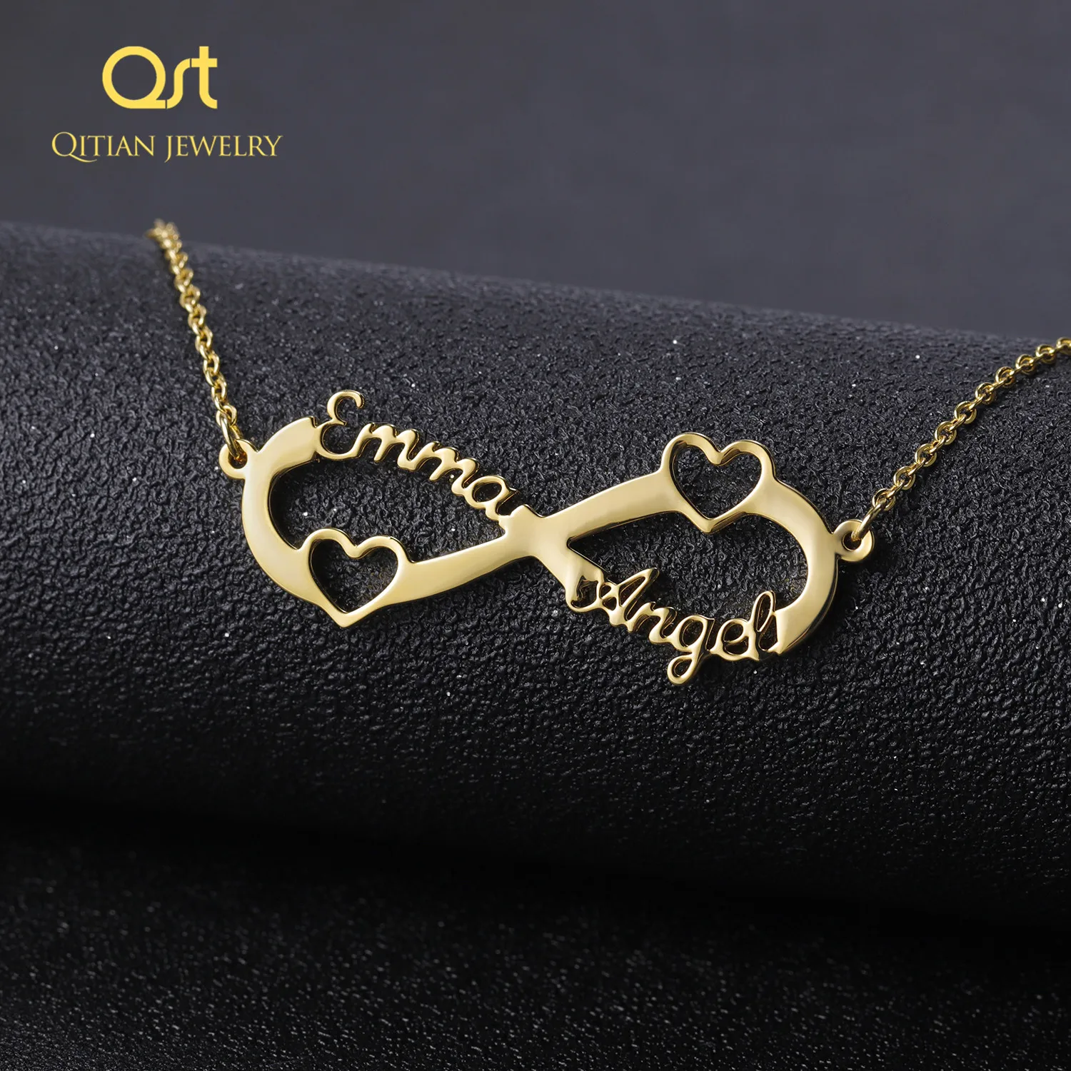 

Infinity Name Necklace Rose Gold Color Stainless Steel Choker Custom Necklaces & Infinity Pendant Friendship Necklace For Friend
