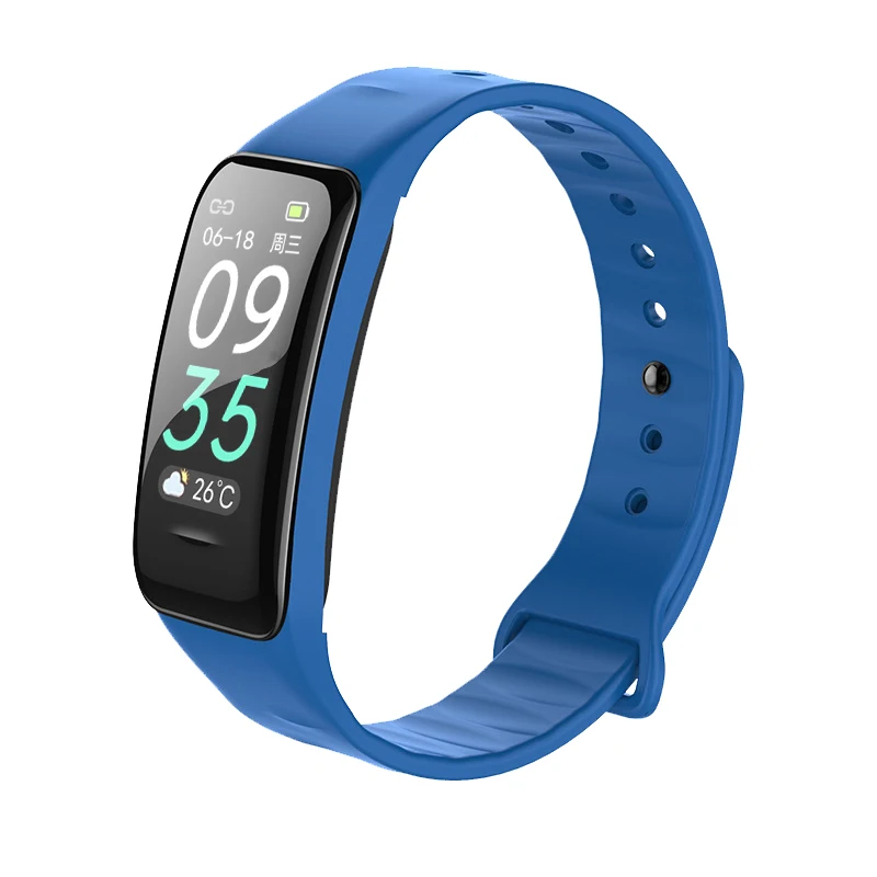 Смарт-часы для мужчин и женщин, пульсометр, кровяное давление, фитнес-браслет, трекер, умные часы, браслет, водонепроницаемый для ios android - Цвет: Blue