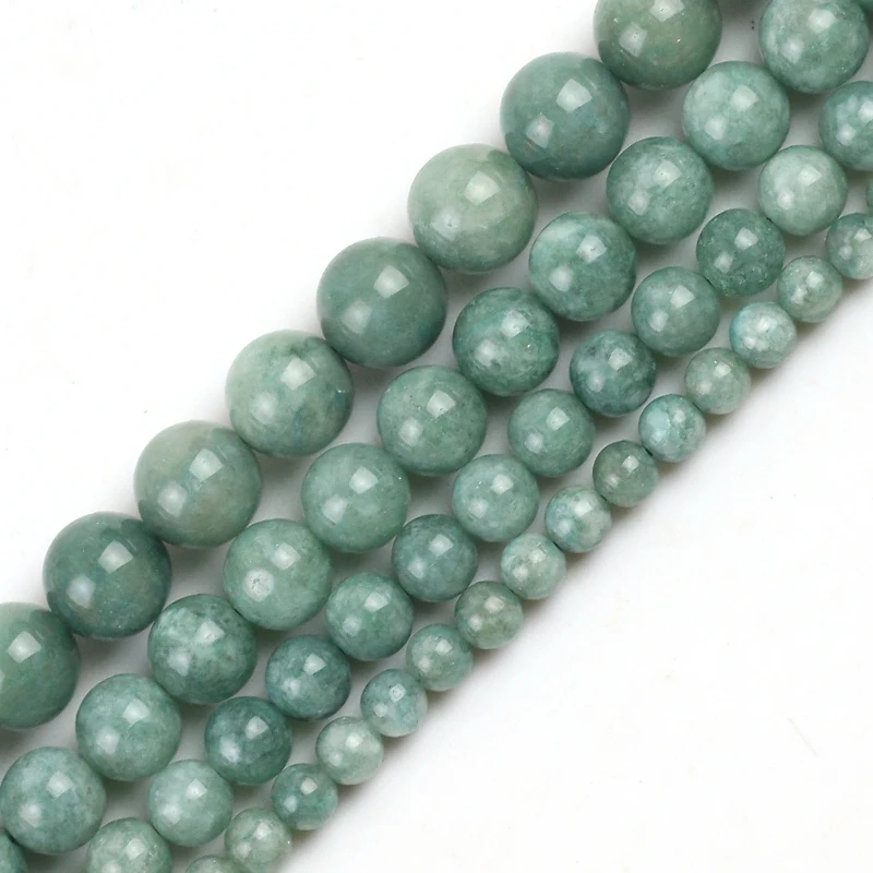 

Natural Drak Green Angelite Stone Beads Round Loose Spacer Beads 15''Strand 4/6/8/10mm For Jewelry Making DIY Bracelets Necklace