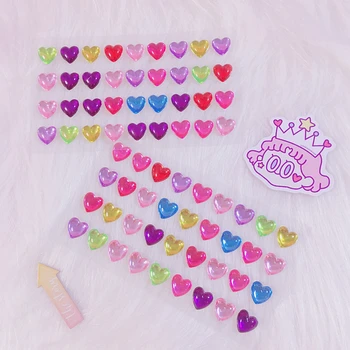 

Colorful Heart Diamond Stickers Junk Journal Album 3D Phone Decoration Stickers DIY Panner Scrapbooking Craft Photo Albums