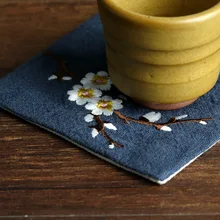 2 шт настольная салфетка посуда хлопок коврик с вышивкой ткань подушка в цветочек подстаканник Шелковый подстаканник кухонные аксессуары коврик для стола