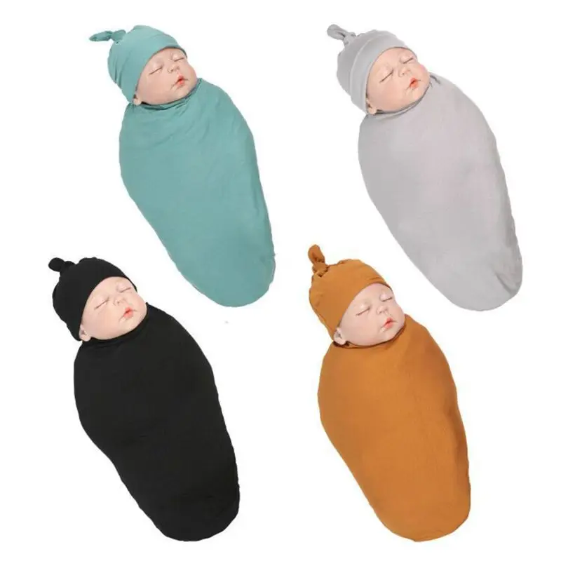 

3 Pcs/set Newborn Wrap Cap Headband Photography Photo Props Blanket Hat Maternal and Child Supplies Baby Swaddle