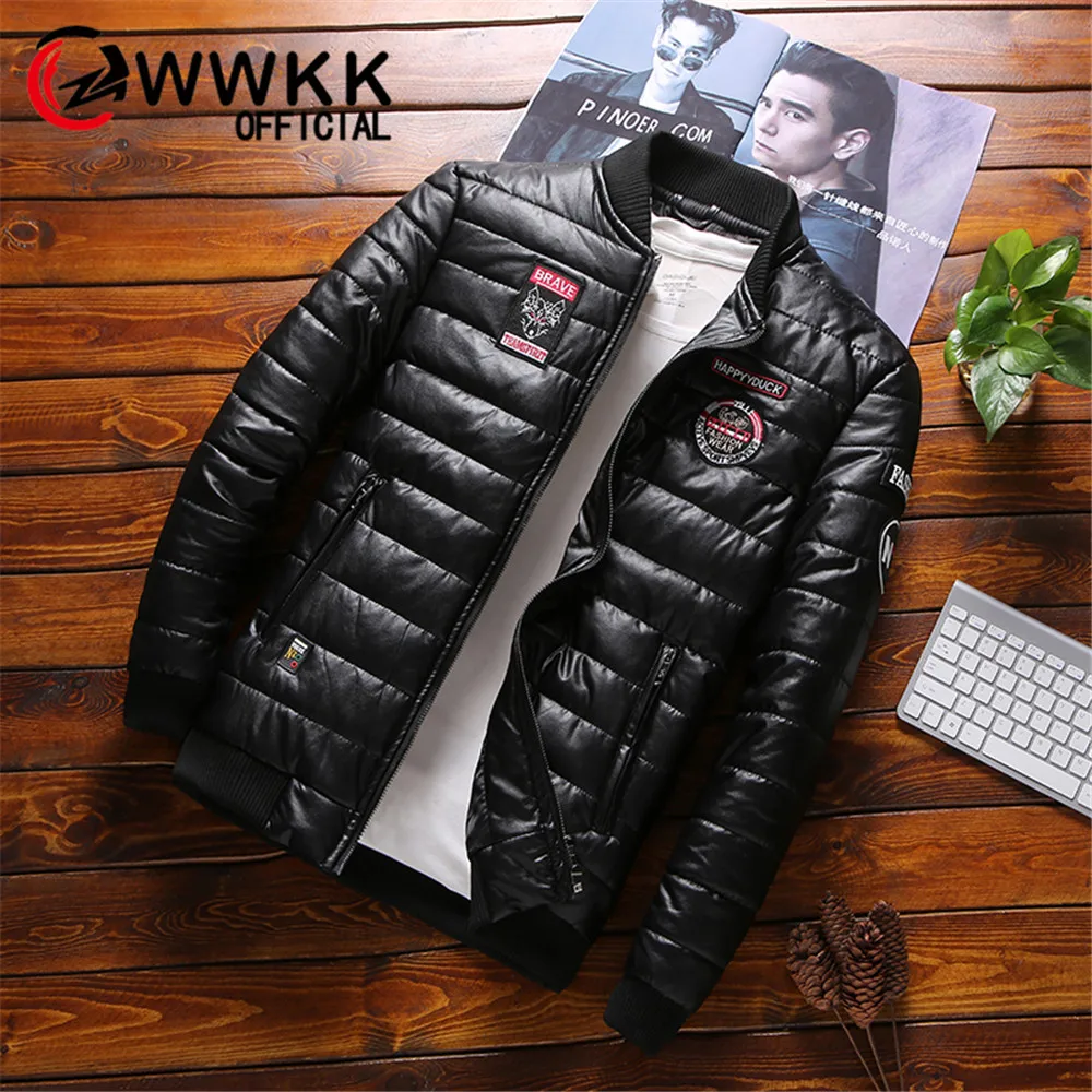 WWKK Новая мужская зимняя куртка со стоячим воротником теплые пальто модные