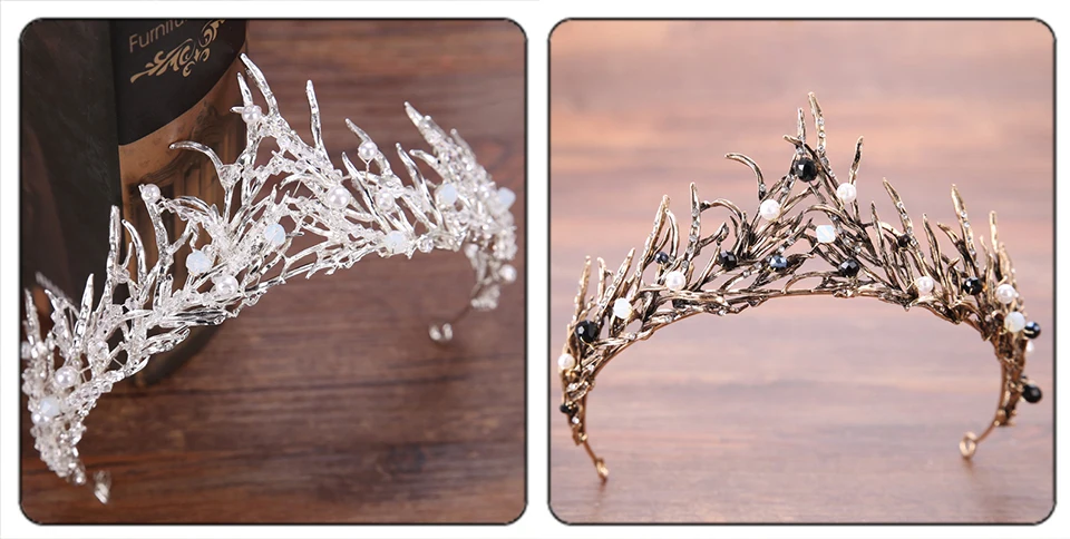 Trendy Flame Tiaras Queen Vintage crystal Crowns