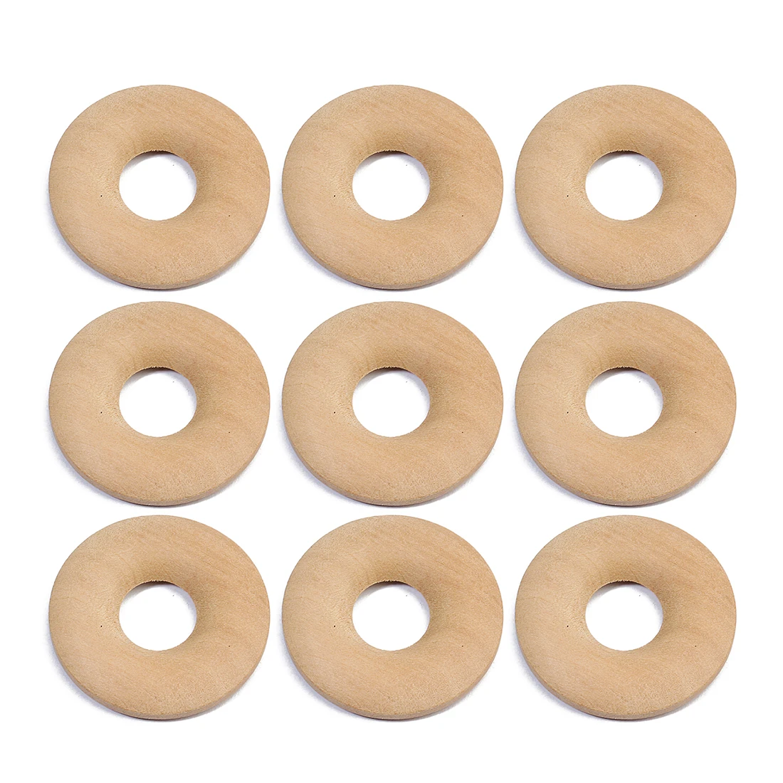 20pcs Flat Round Wood Ring Dia 30mm Big Hole 11mm for Necklace Bracelet Connector Handmade DIY Jewelry Making Findings | Украшения и