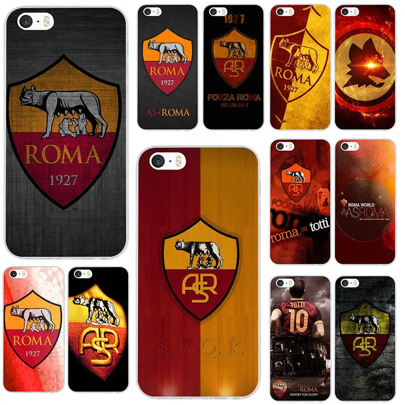 Логотип Roma Футбол мягкий силиконовый чехол для телефона чехол для iPhone X XR XS Max 6 6S 6plus 6splus 7 7plus 8 8Plus 5 5S 5C SE 4S сумки