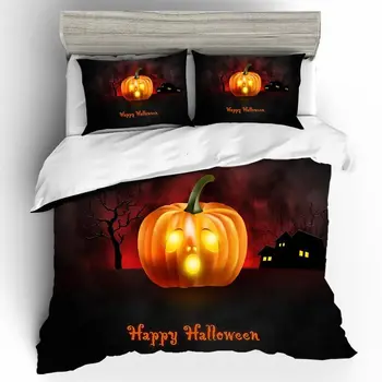 

Halloween Duvet Cover Textiles Bed Linen Set Luxury Kid 3D Couple King Size Bedding Set Duvets and Linen Custom Sets Bed Linen