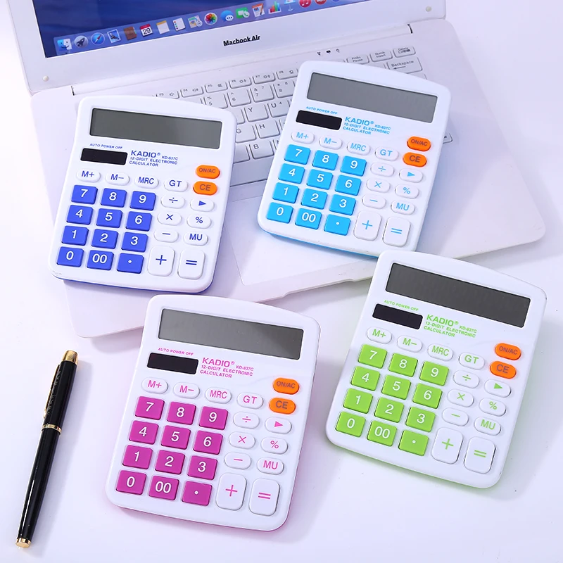Красочный электронный настольный калькулятор с большими кнопками большой дисплей офисный компьютер двойной Солнечный ручной калькулятор