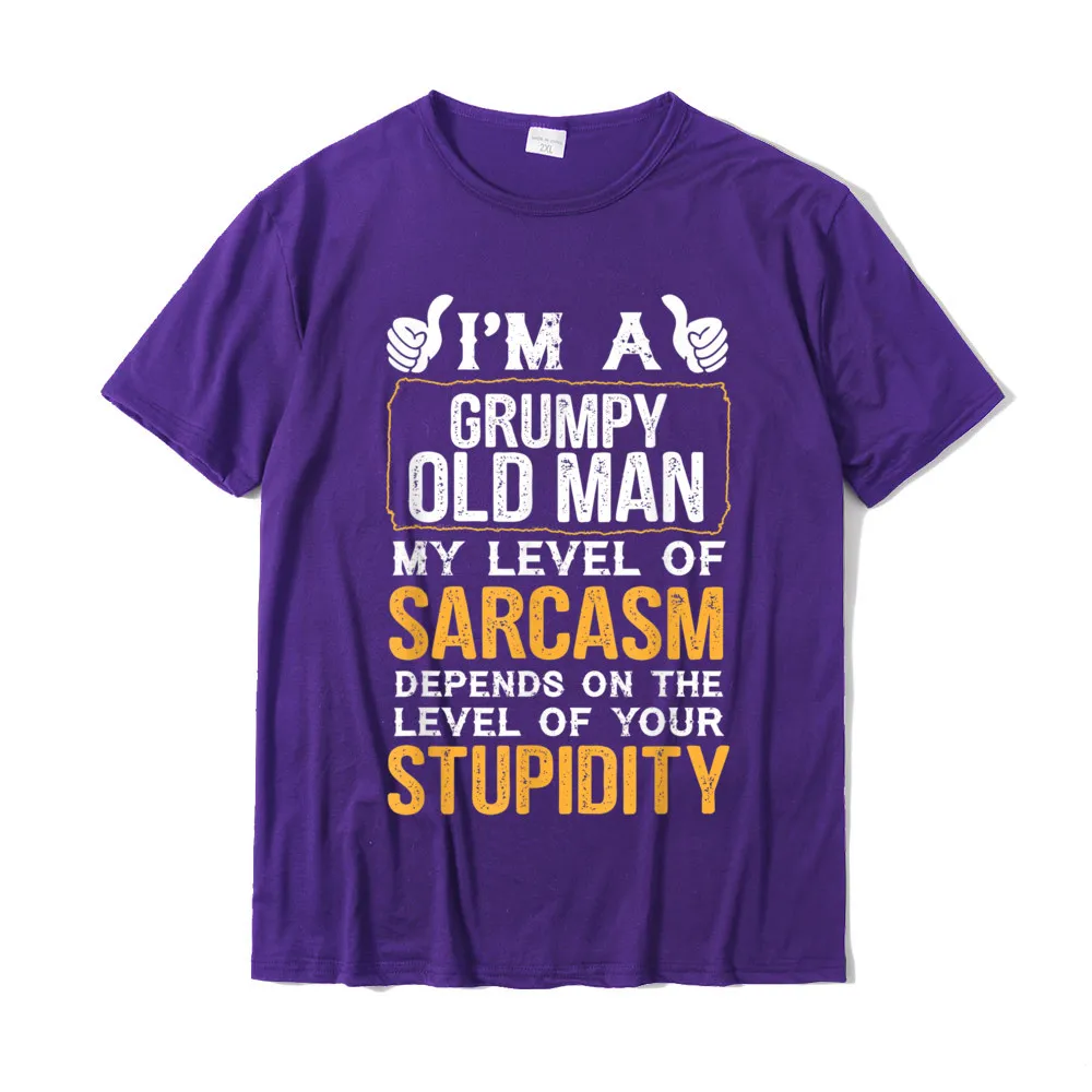 Classic Tops & Tees Prevalent Crewneck Normal Short Sleeve 100% Cotton Fabric Men T Shirts Casual Tops Shirt Top Quality Grandpa Shirts Im A Grumpy Old Man Tee Funny Grandpa Gifts__18148 purple