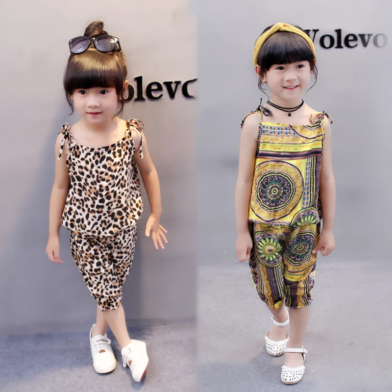

Kids Girls Clothes Casual Vest Tops+Shorts Suits 1-5T Summer Girl Set Children Baby Girl Clothes 2pcs