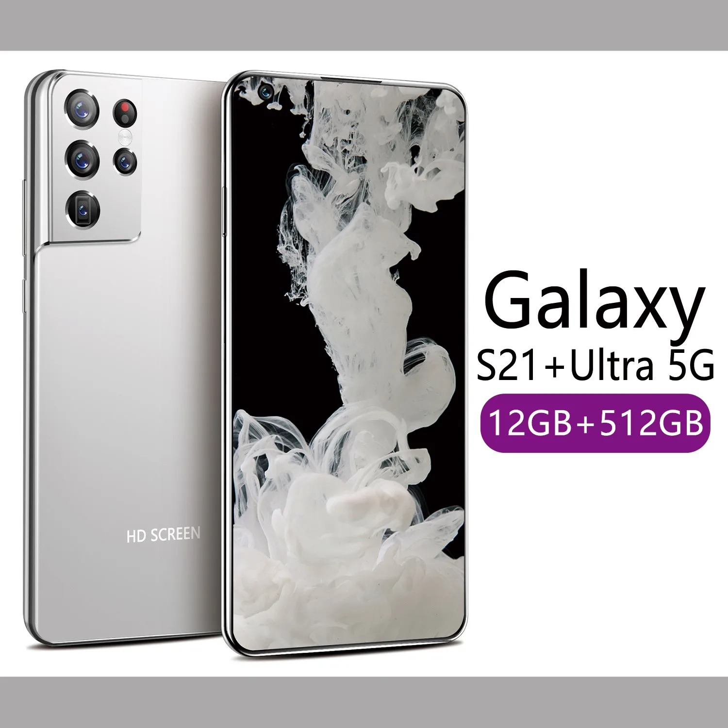 Новый смартфон S21 + Ultra 7 2 дюйма 6800 мАч разблокированный телефон Android 10 24 Мп 48 МП 16 ГБ