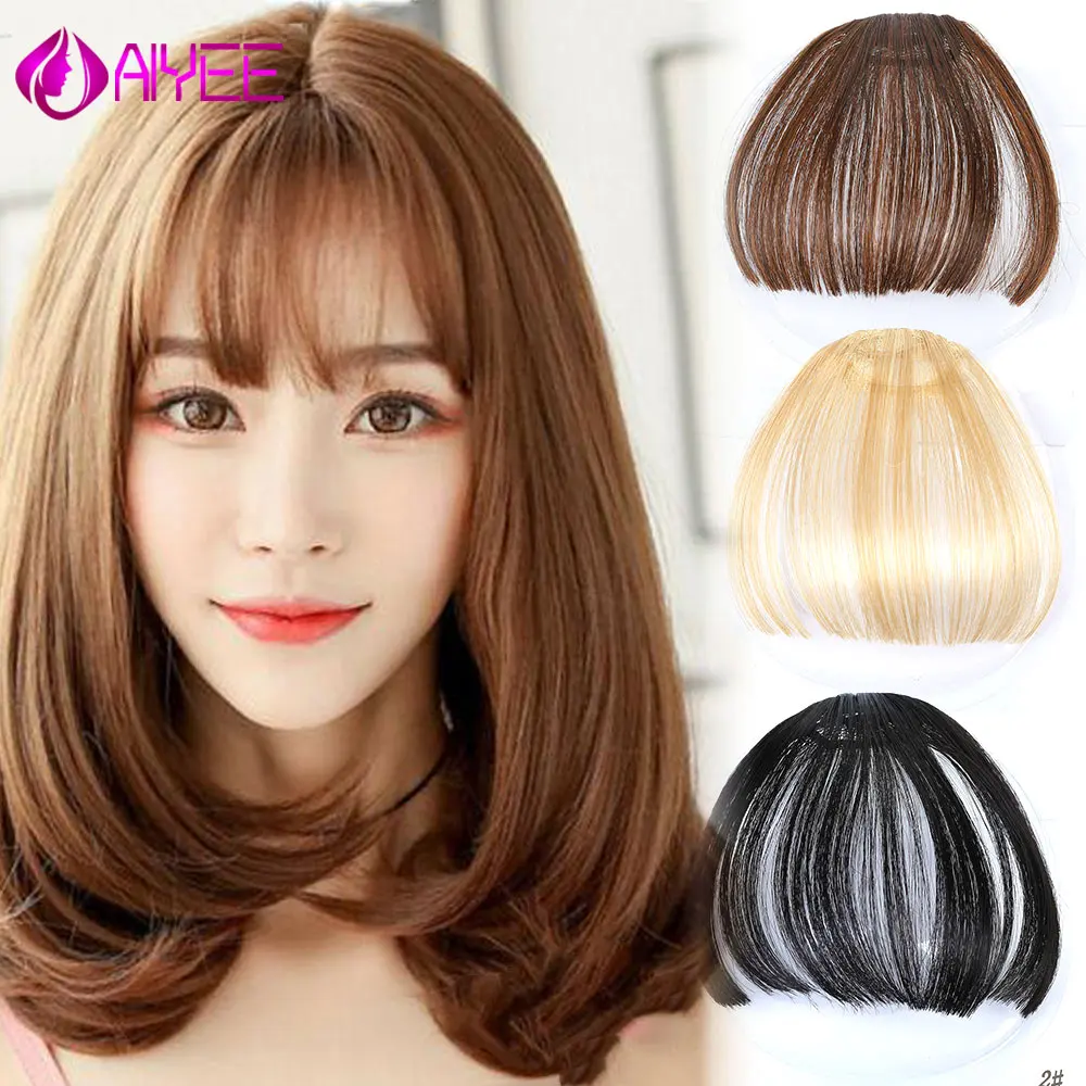 Aiyee 6 Inch Synthetic Thin Blunt Straight Front Hair Extensions