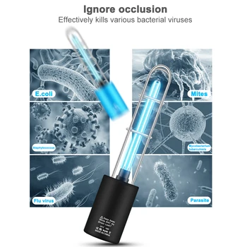 

Rechargeable portable germicidal lamp UV Sterilizer Light Tube Bulb Disinfection Bactericidal Mites Light