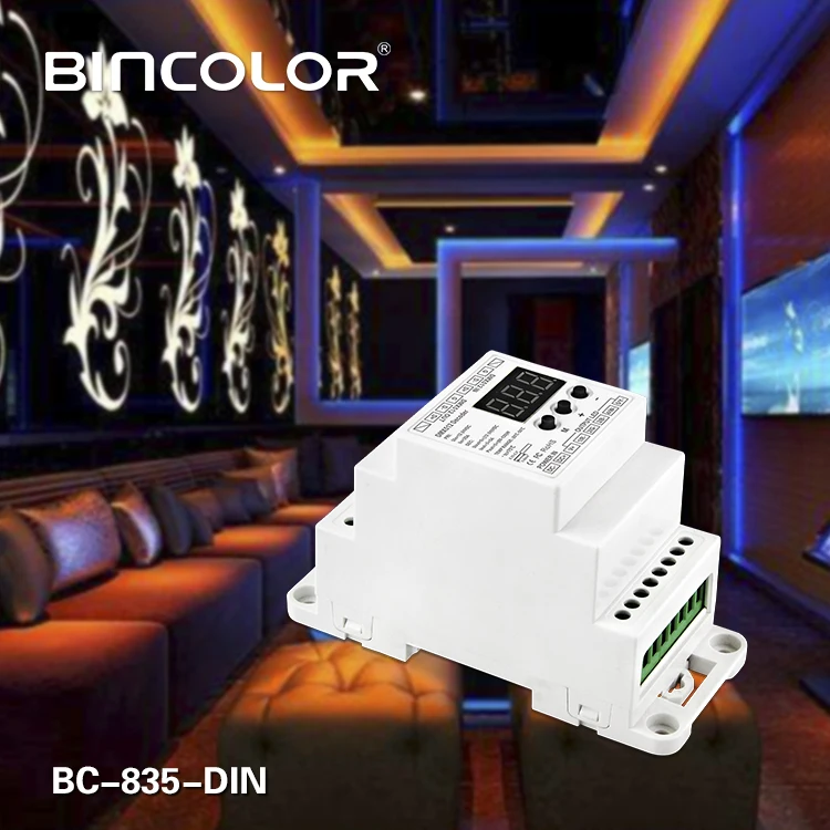 BC-835-DIN DC12-24V 5A* 5CH 5CH PWM постоянный Напряжение светодиодный DMX512 декодер 5 регулятор каналов для светодиодный полосы светильник