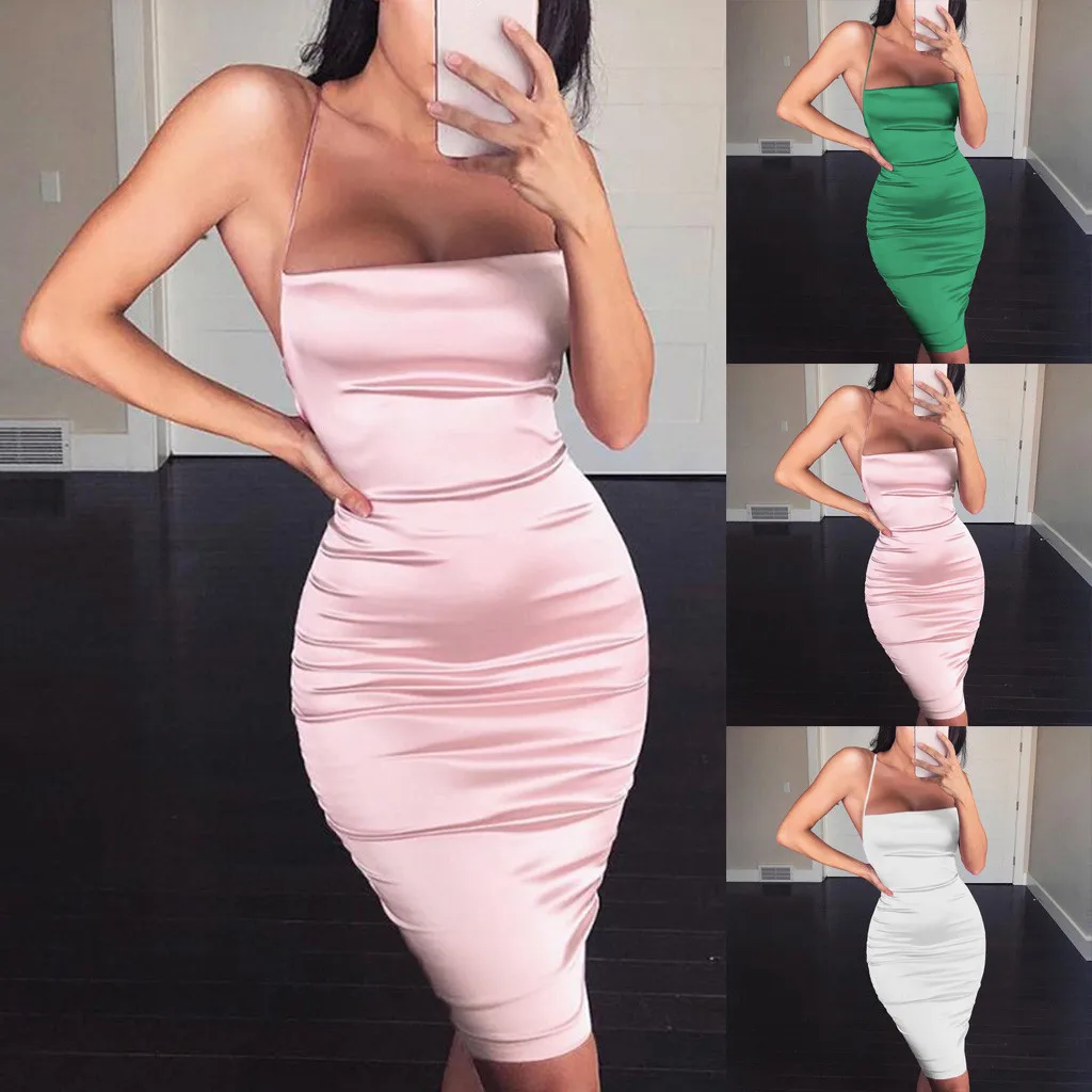 satin bandage dress