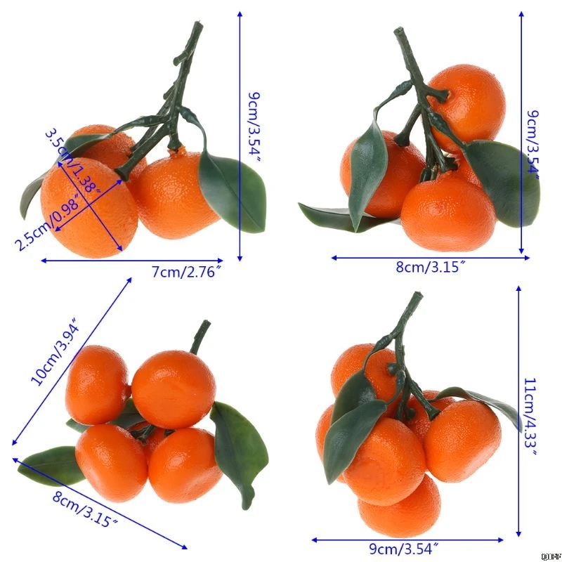 Реалистичные искусственные мандарин фрукты апельсины Поддельные дисплей Еда Декор для дома вечерние украшения
