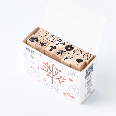 Cute Mini Diary Month Stamps Smile Face Sign Scrapbooking Material Journaling Sketchbook Planner DIY Hobby Craft Supplies autumn