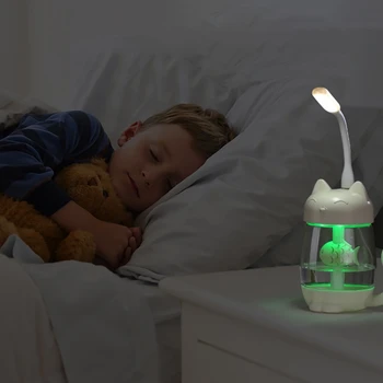 

Ceative LED Light Cute Cat Air Humidifier Ultrasonic Multi Use Mini Humidifier With USB LED Light for Kids Bedroom