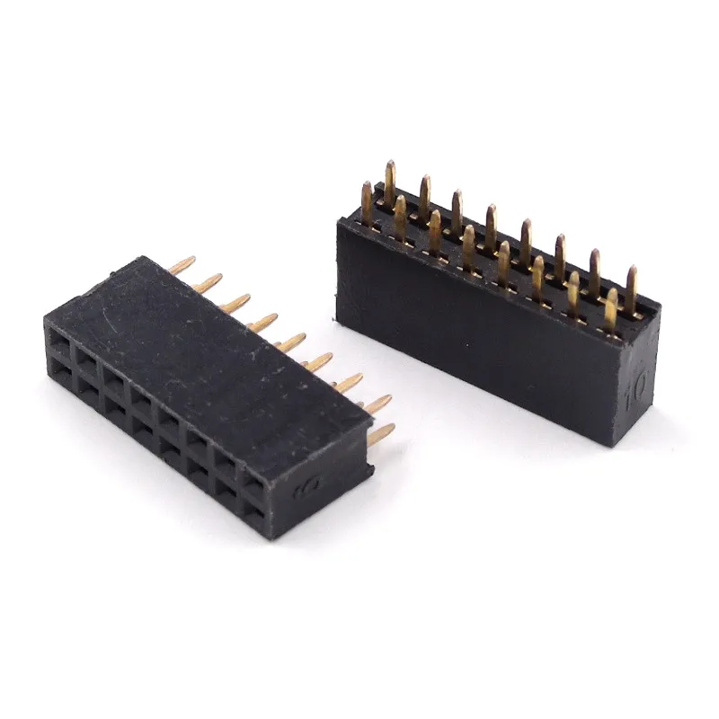 10PCS Double Row Pin Female Header Socket Pitch 2.54mm 2*2p 3p 4p 5p 6p 8p 10p 12p 40p Pin Connector pin header