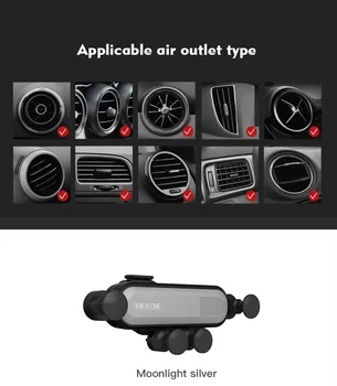 

1Pc Ultra-thin New Universal Car Mobile Phone Gravity Bracket Outlet Clip Phone Holder 360 Degree Rotation for iPhone Samsung