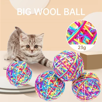 

9cm Diameter Cat Toy Big Yarn Ball Funny Cat scratch-resistant And bite-resistant Interactive Play Toy Chew Balls Pets Products