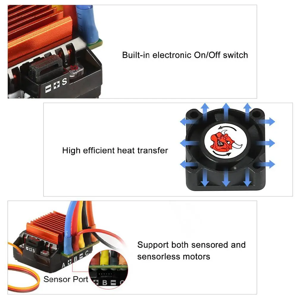 SKYRC 4000KV 8,5 T 2P сенсорный бесщеточный двигатель CS60 60A сенсорный ESC светодиодный набор карт для 1/10 1/12 RC багги автомобиль