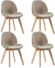 EGGREE Set of 4 Scandinavian Modern Fabric Tub Accent Lounge Chair with Solid wood Legs,Retro Dining Chairs for Kitchen Living