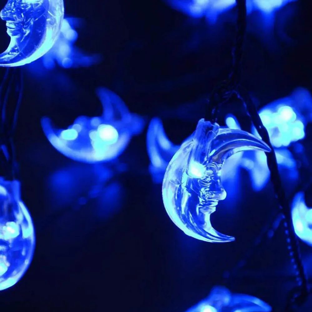 Bzoosio 4 м 30LED лунообразные солнечные наружные гирлянды вечерние для патио двора
