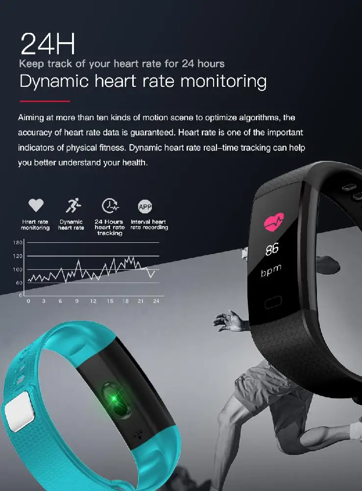 Y5 Smart Band Heart Rate Tracker Fitness Tracker Y5 Smartband Smart Bracelet Waterproof Smart Wristband Smart Watch Men