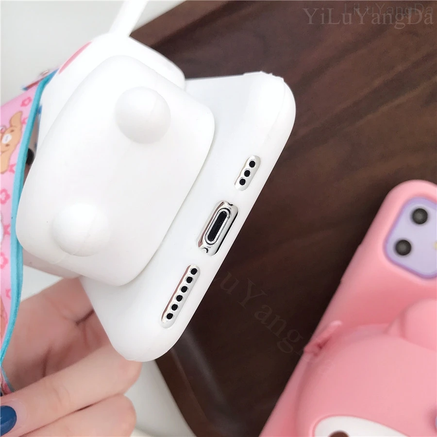 С рисунком из мультфильма с рисунками из мультфильма «My Melody Cinnamoroll Собака на молнии кошелек чехол для телефона для iPhone 6 6s 7 8 Plus X XR XS 11 Pro Max Мягкий силиконовый чехол Крышка