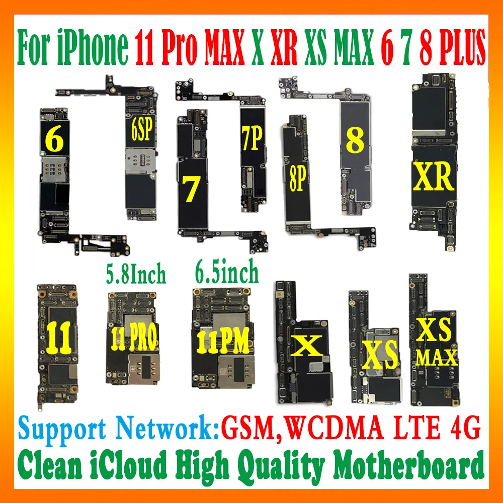Free iCloud For iPhone 6 6S 7 8 Plus & X & XS Max & XR motherboard Original For iPhone 11 Pro Max logic board with chips IOS MB|Mobile Phone Antenna| - AliExpress